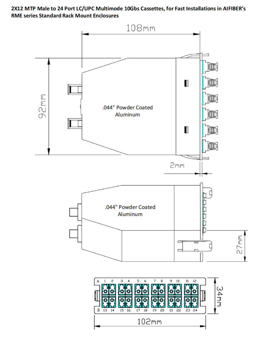 Type B MPO/MTP Cassette
